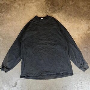 Vintage 90s Nike black long sleeve turtleneck shirt with distressing men's large